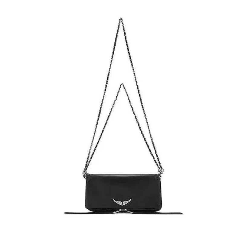 

2024 ZADIG&VOLTAIRE dla kobiet crossbody bag embellished torby dwa łańcuszki paski zamek błyskawiczny z klapką Sacàbandoulière f