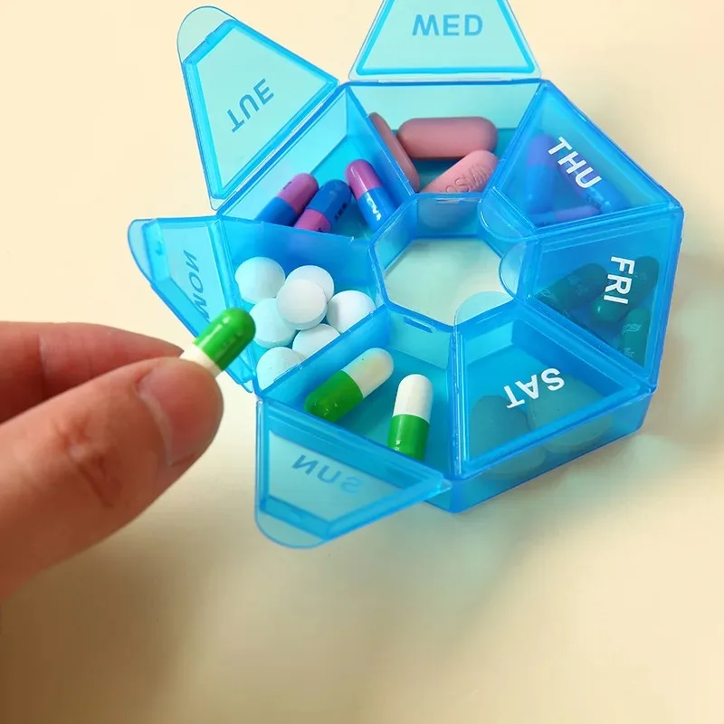 7 Days Pill Medicine Box Weekly Tablet Holder Portable Travel Mini Small Pill Box Pills Cases Storage Organizer Container