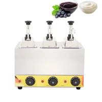Sauce Warmer Chocolate Warming Machine Stainless Steel Electric Soy Jam Heater Filling Machine 3 Bottles 220V 1