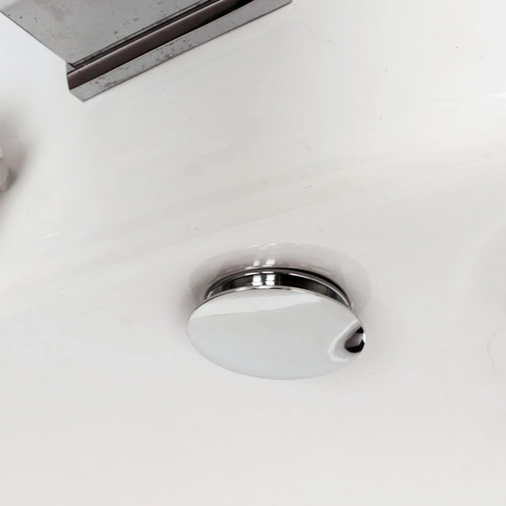 Elegant Brass Bathroom Basin Overflow Cover - Round Chrome Accessory