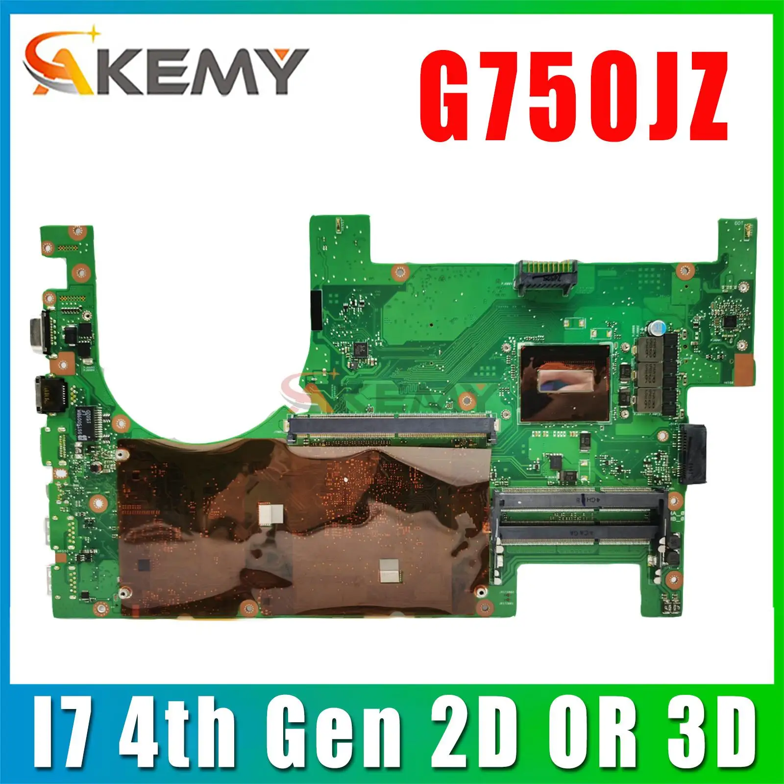 

Mainboard G750JZ G750JX G750JM G750JY G750JS G750JW G750J Laptop Motherboard I7 4th Gen 2D OR 3D MAIN BOARD