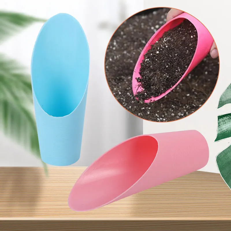 1pc Plastic Bucket Shovel Potted Cultivation Cylinder Mini Succulent Green Plant Soil Spade Shovel Garden Tools