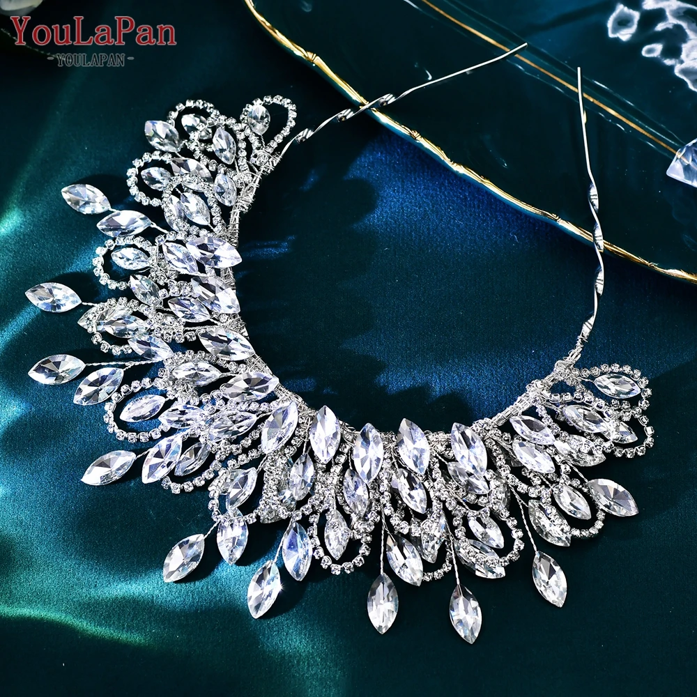 YouLaPan Full Rhinestone Bridal Hair Hoop Wedding Bride Crown Women Headwear Bridesmaid Shining Hair Accessories Headband HP616