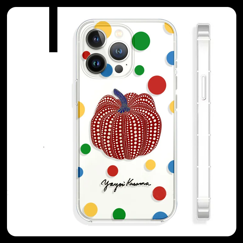 Colorful Line Pumpkin Polka Dot Matte Phone Case - Transparent Edition