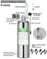 Aquarium CO2 Generator system Kit Stainless Steel CO2 Cylinder Generator System Carbon Dioxide Reactor Kit For Plant Fish 5L 2