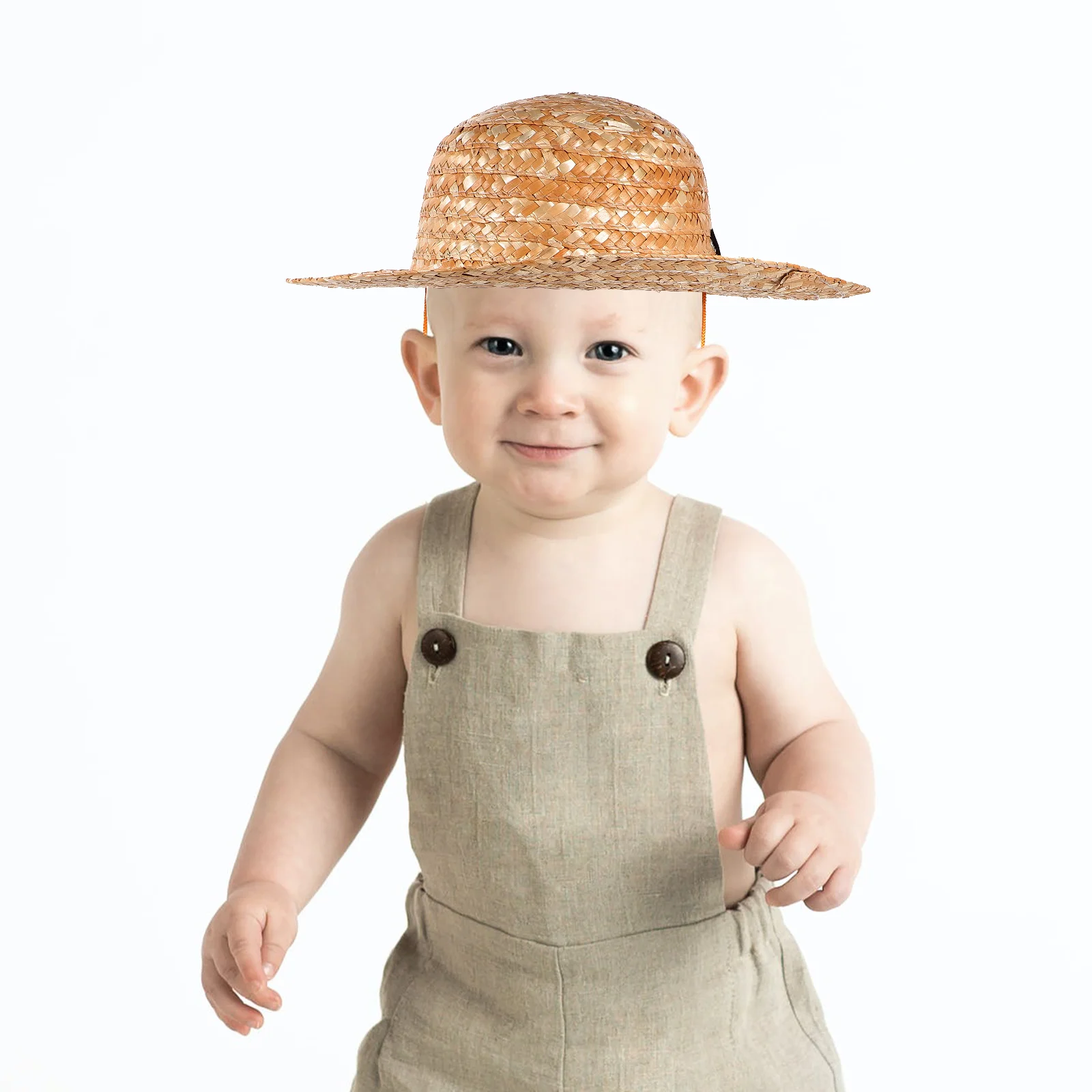 Sun Hat Children's Straw Hat for Farmer Costume Outdoor Beach Sun Cap Handicraft Hats Kids stage perform props