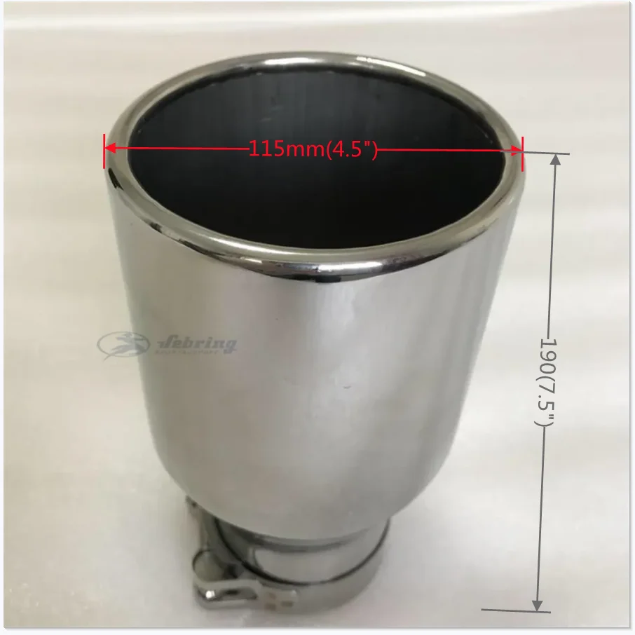 Exhaust Muffler Tip Stainless steel Large Diameter 115mm 4.5inch Flat Edge Universal Muffler Tail Throat