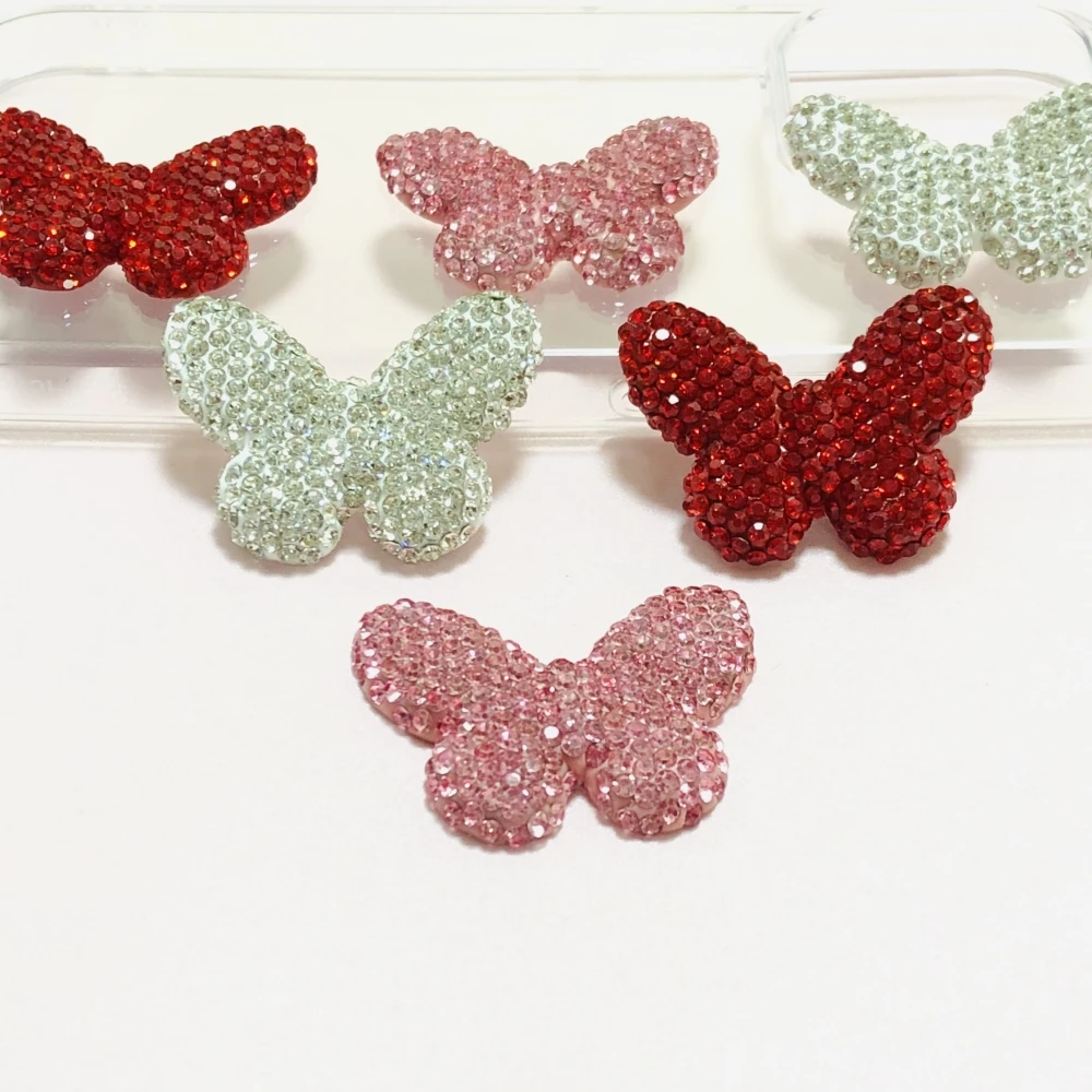 Glitter Luxury Butterfly Rhinestone Gems Ornament Set - Handcrafted DIY Phone Case Charms