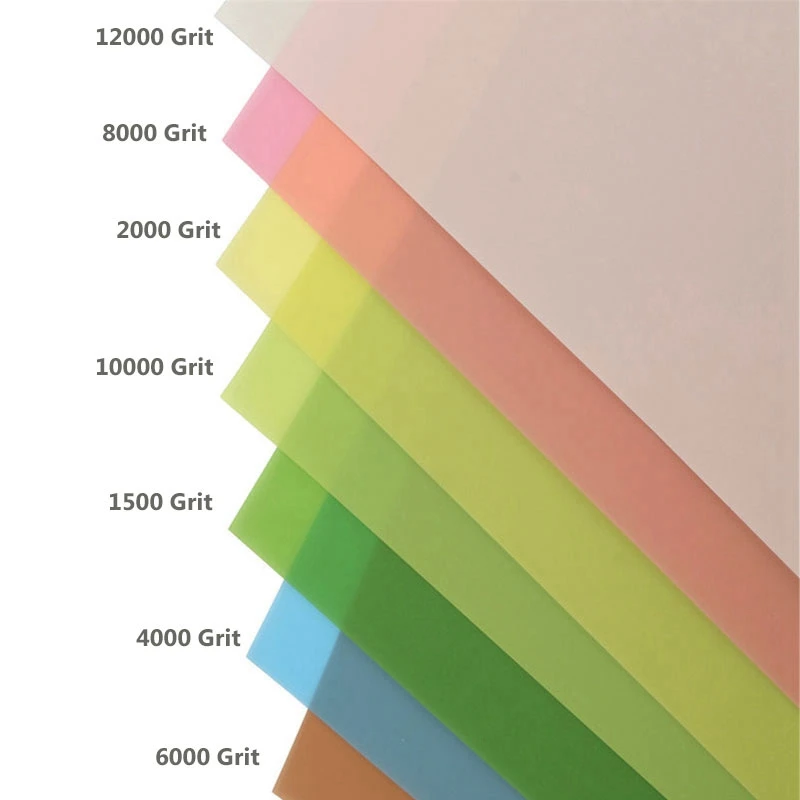 14Pcs/Set Lapping Film Sheets Assortment Precision For Polishing Sandpaper 1500/2000/4000/6000/8000/10000/12000 Grits