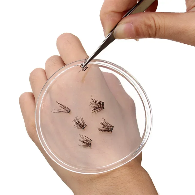 속눈썹 연장 실리콘 이지 팬 래쉬 패드 볼륨 인조 속눈썹 패치 초보자용 세척 가능 접착제 속눈썹 스탠드 홀더 트레이