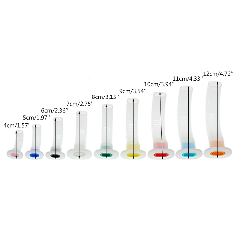 9 Pieces Disposable Patient Air Tube Guide Mixed Oral Guedel Color Code First Aid Airway Tube