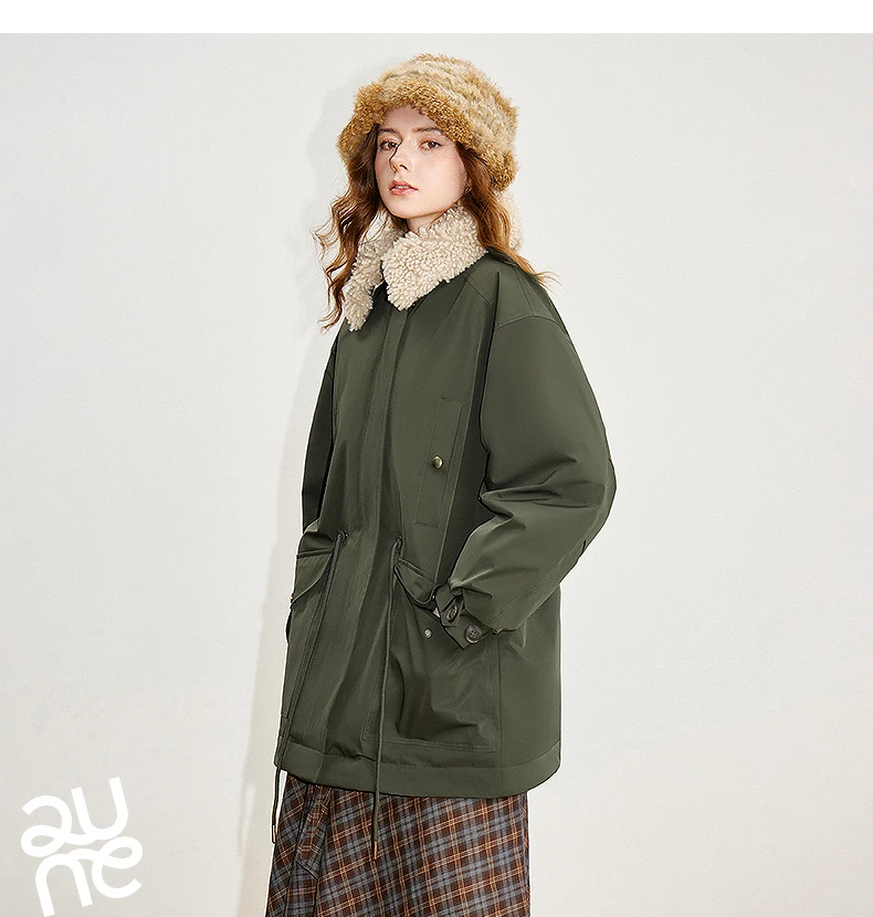 TOYOUTH Women's Down Jacket 2025 Winter New 90% Down Teddy Fleece Jacket Retro Barn Style Warm Outerwear