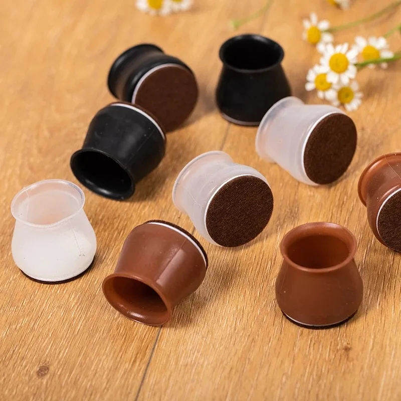 Silicone Table Chair Leg Cap Felt Anti-slip Furniture Wood Floor Protector Covers Noise Pad 16pcs
