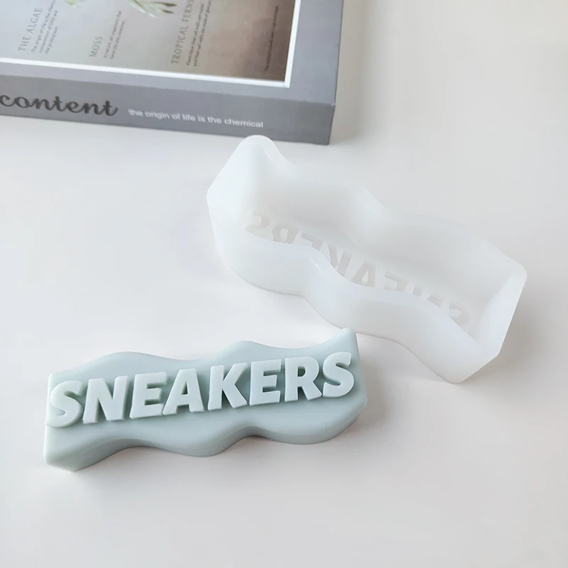 DIY Letters Sneakers Silicone Mold Handmade Aroma Candle Plaster Soap Mould Candle Making Supplies