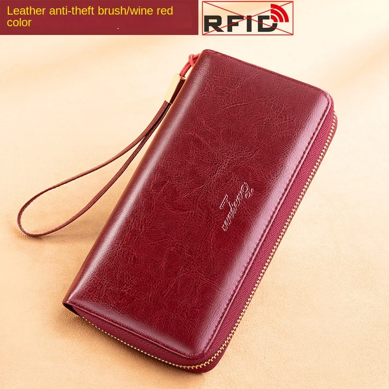 Women's wallet lady long 2022 new leather large-capacity zipper clutch mobile phone luxury wallet Coin purses money clip