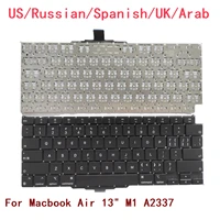 New US Russian Spanish UK Arab Laptop Keyboard For Apple Macbook Air 13" M1 A2337 Notebook PC Replacement