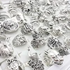 10/20/30/50/100pcs Mens Rings Animal Snake Skull Fashion Jewelry For Women Party Gift Gothic Punk Finger Accessories Wholesale 2