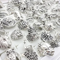 10/20/30/50/100pcs Mens Rings Animal Snake Skull Fashion Jewelry For Women Party Gift Gothic Punk Finger Accessories Wholesale 2