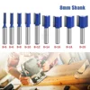 8mm Shank Router Bit Double Flute Wood Milling Cutter Carbon Steel& Alloy Straight Trimming Cutters Woodwork Tool 5