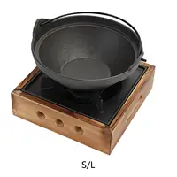 Camping Furnace Hot Pot Furnace with Pot without Lid Sturdy Cast Iron Wok Stand Fondue Furnace Fire Boiler for Traveling, 1