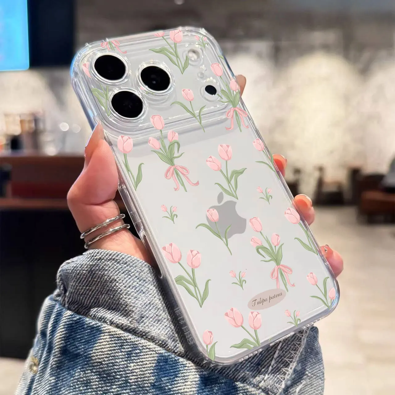 Floral Leaves Clear Phone Case
