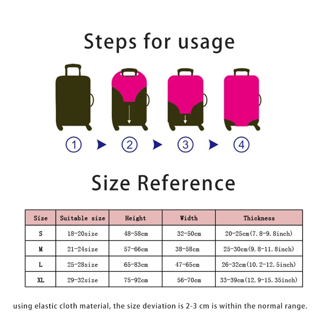 Copertura protettiva per bagagli serie 26 lettere accessori per bagagli per custodia da viaggio da 18-32 pollici borsa più spessa copertura per bagagli 6