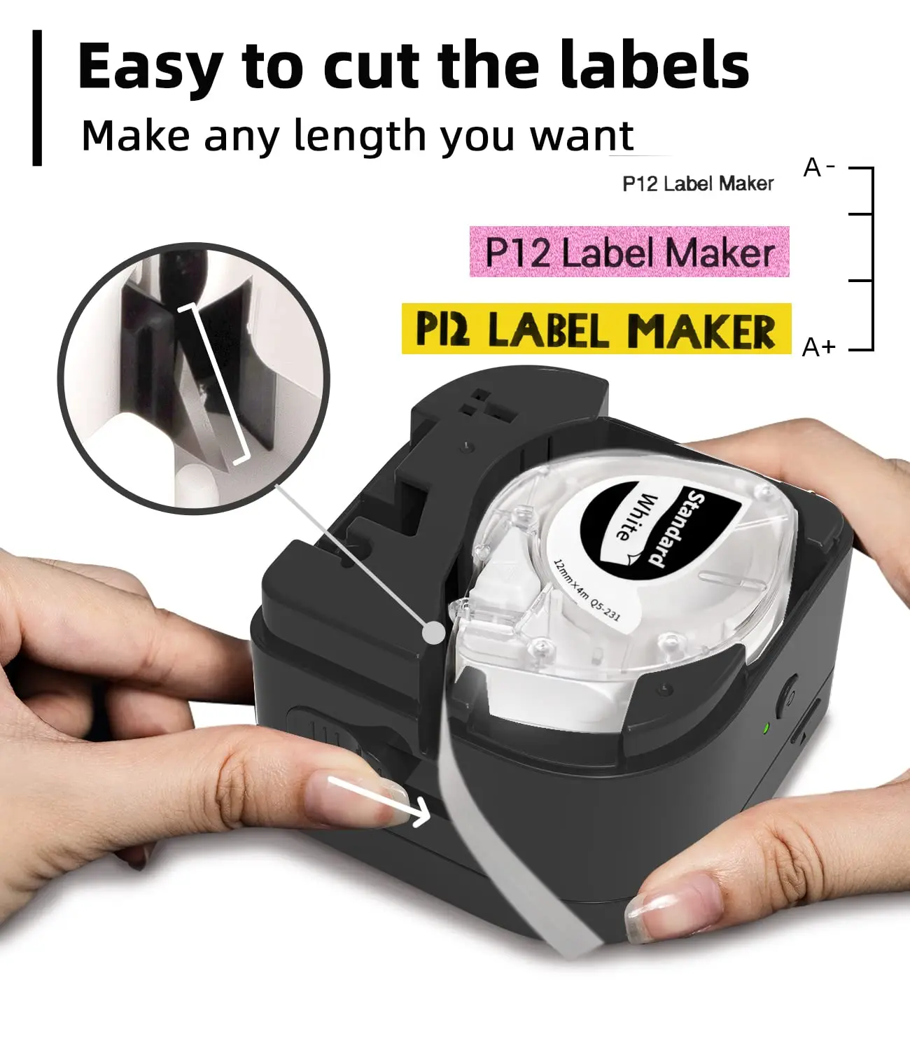 Phomemo P12 P12Pro 라벨 메이커 테이프 교체 DYMO 라벨 메이커 Pastic 테이프 교체 DYMO Letra Tag 100H LT-100T LT110T