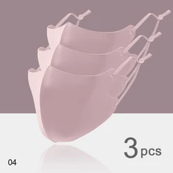 3-Pack Breathable Ice Silk Reusable Face Masks with Anti-Dust Filter (Pink)