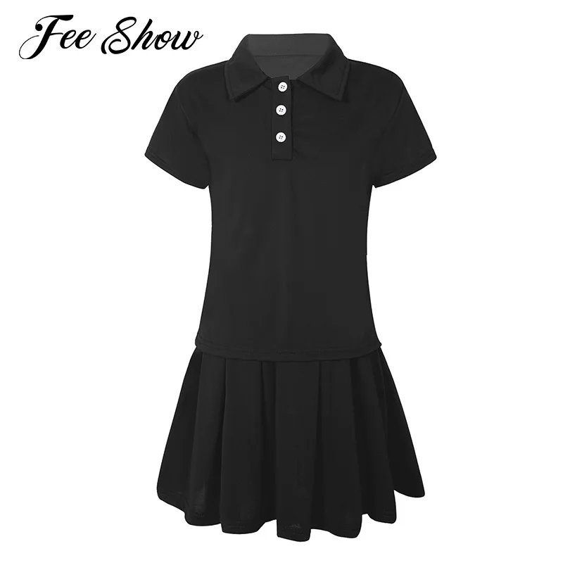 KidsGirlsCasualTennisDressSetTracksuitShortSleeveTwopiece