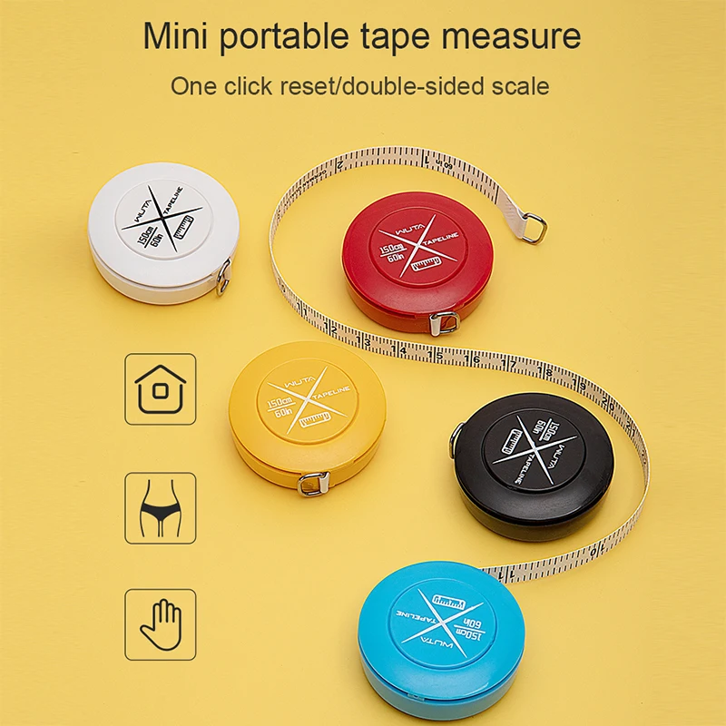 Metro a nastro retrattile, 152 cm, 1,5 m, righello retrattile per sarti per il corpo, per cucito, artigianato, tessuto flessibile, per dieta (3 pezzi, colore casuale