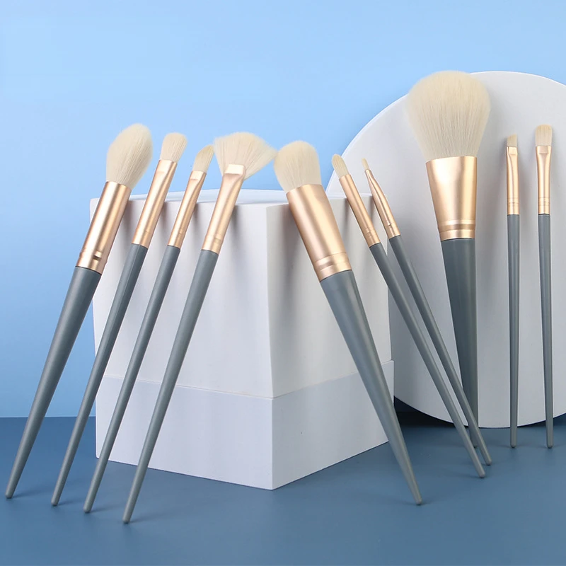 

10PCS Blue Makeup Brush Soft Fluffy Eye Shadow Brush Loose Powder Foundation Make-up Brush Set New Cosmetic Beauty Makeup Tools