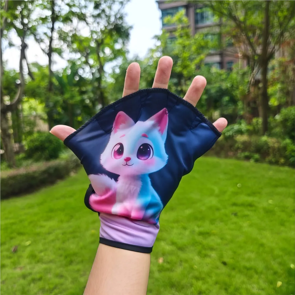 수상 스포츠 핸드 기어 수영 훈련용 핸드 패들 통기성 메쉬 손가락 분리형 장갑 (수영장 서핑 활동용)
