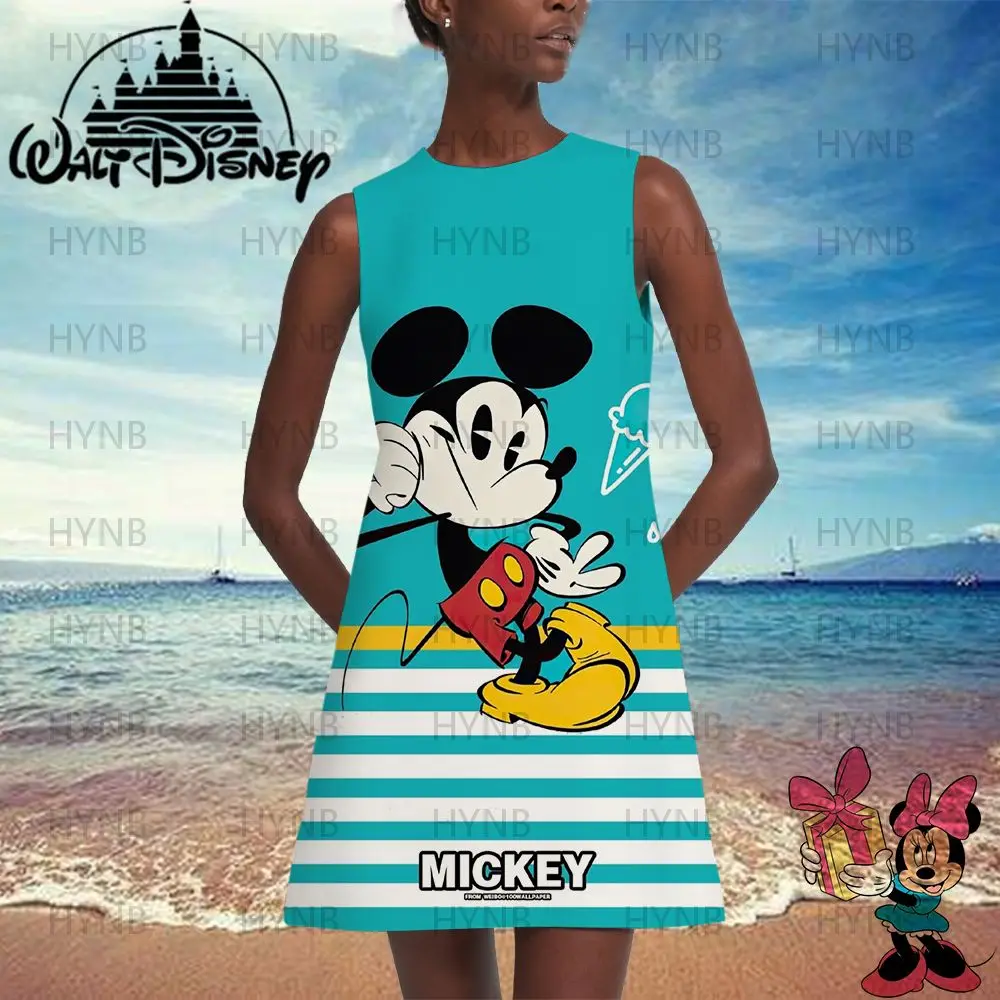 Boho Women's Dress Minnie Mouse Mickey Y2k Fashion African Dresses Sexy