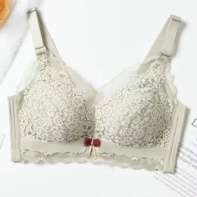 Push Up Bra for Women Sexy Floral Lace Bralette Wireless Soft Seamless Brassiere Cotton Comfortable Gathered Female Lingerie