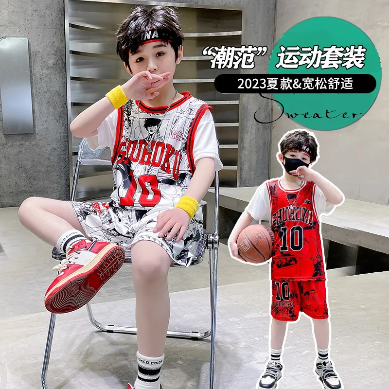 Boys' Basketball uniform sports suit James 23, Kobe 24, short sleeved  shirt, children's and teenagers' quick drying two-piece