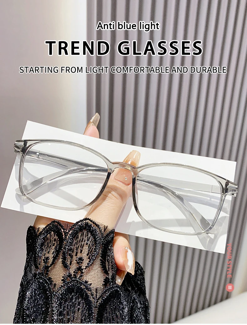 Fotoempfindliche, farbwechselnde Business-Anti-Blaulicht-Kursichtigkeitsbrille, modischer kleiner Rahmen, ultraleicht, 8889 – Detail 1