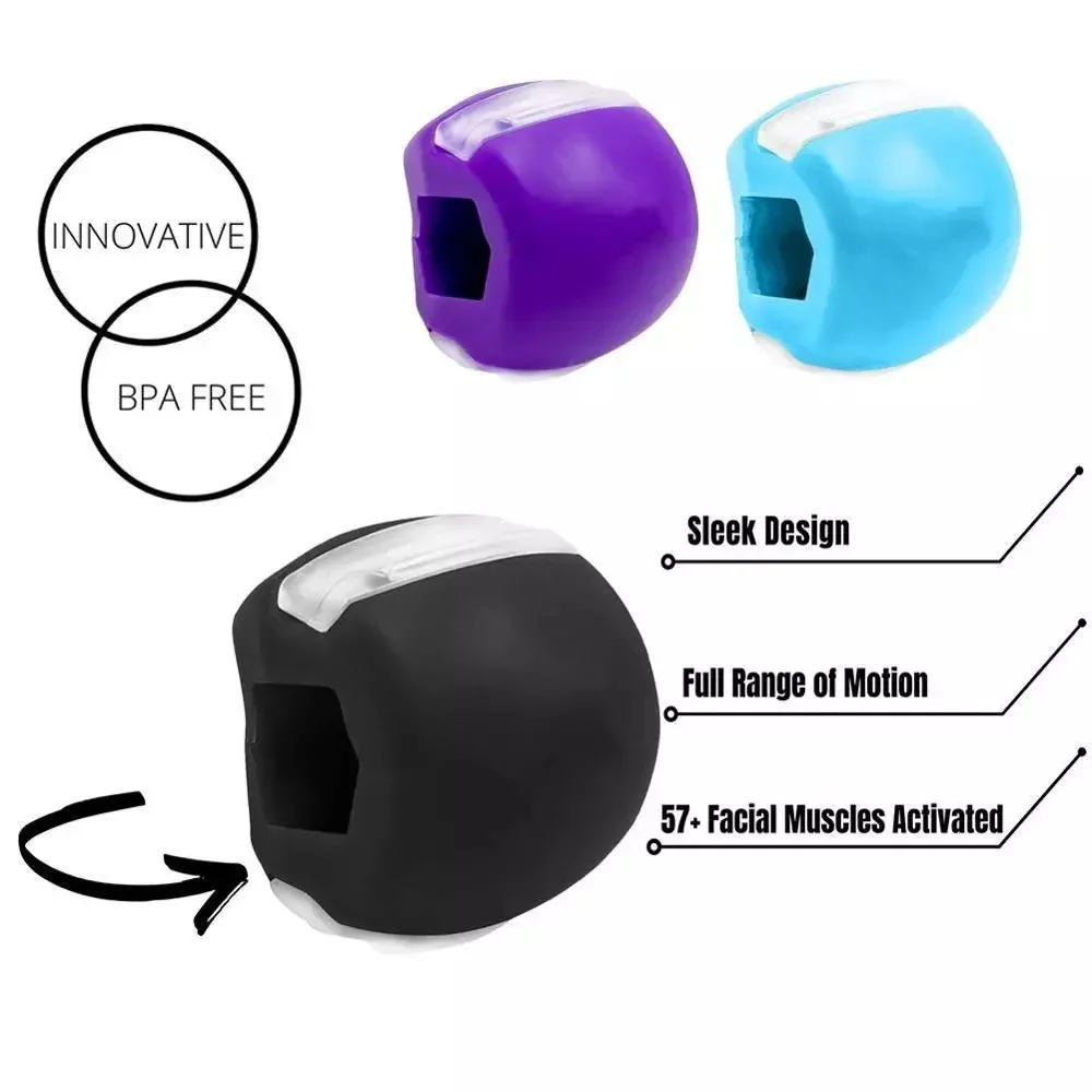 Silica Gel Face Fitness Ball Jaw Exerciser Facial Toner Reduce Double Chin Relax Ball Gym Fitness Training Jawline Simulator jaw exerciser