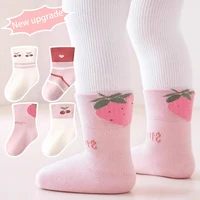 4Pairs 0-5Years Spring Autumn Newborn Toddlers Cotton Socks Baby Little Cherry Gigh-elastic New Products Princess Shoes Girl 1