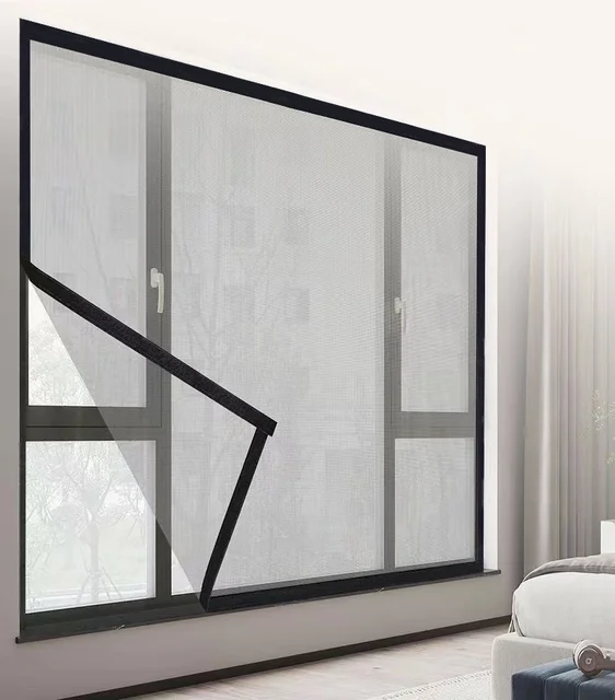 Customizable size anti-mosquito window screen magic self adhesive window mosquito net summer insect Mosquito nets for windows 2
