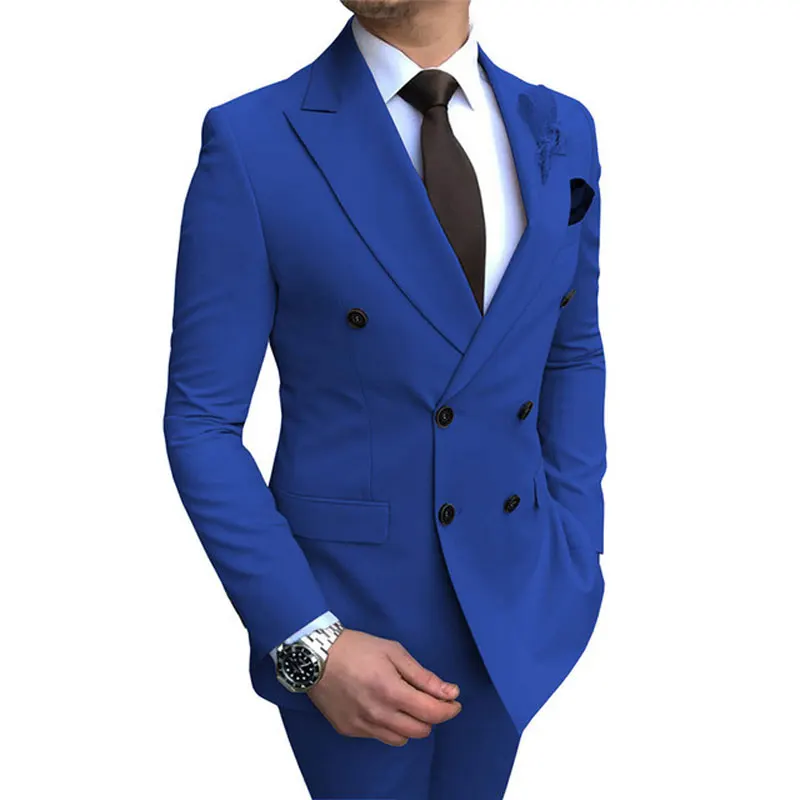 

New Costume Homme Popular Clothing Luxury Party Stage Men's Suit Groomsmen Regular Fit Tuxedo Jacket+Pants 2 Pieces