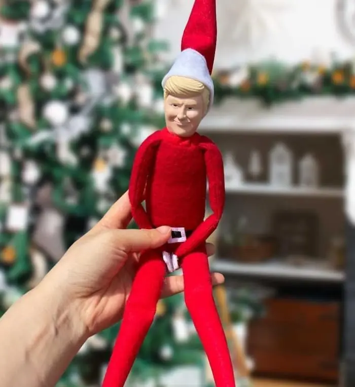 Trump on a Stump Christmas Elf Make The Holiday Great Again with Plush Funny Novelty Figure Toy Shelf Decor,Christmas Decoration 2