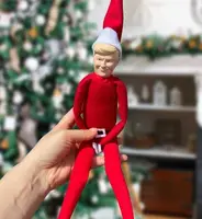 Trump on a Stump Christmas Elf Make The Holiday Great Again with Plush Funny Novelty Figure Toy Shelf Decor,Christmas Decoration 2