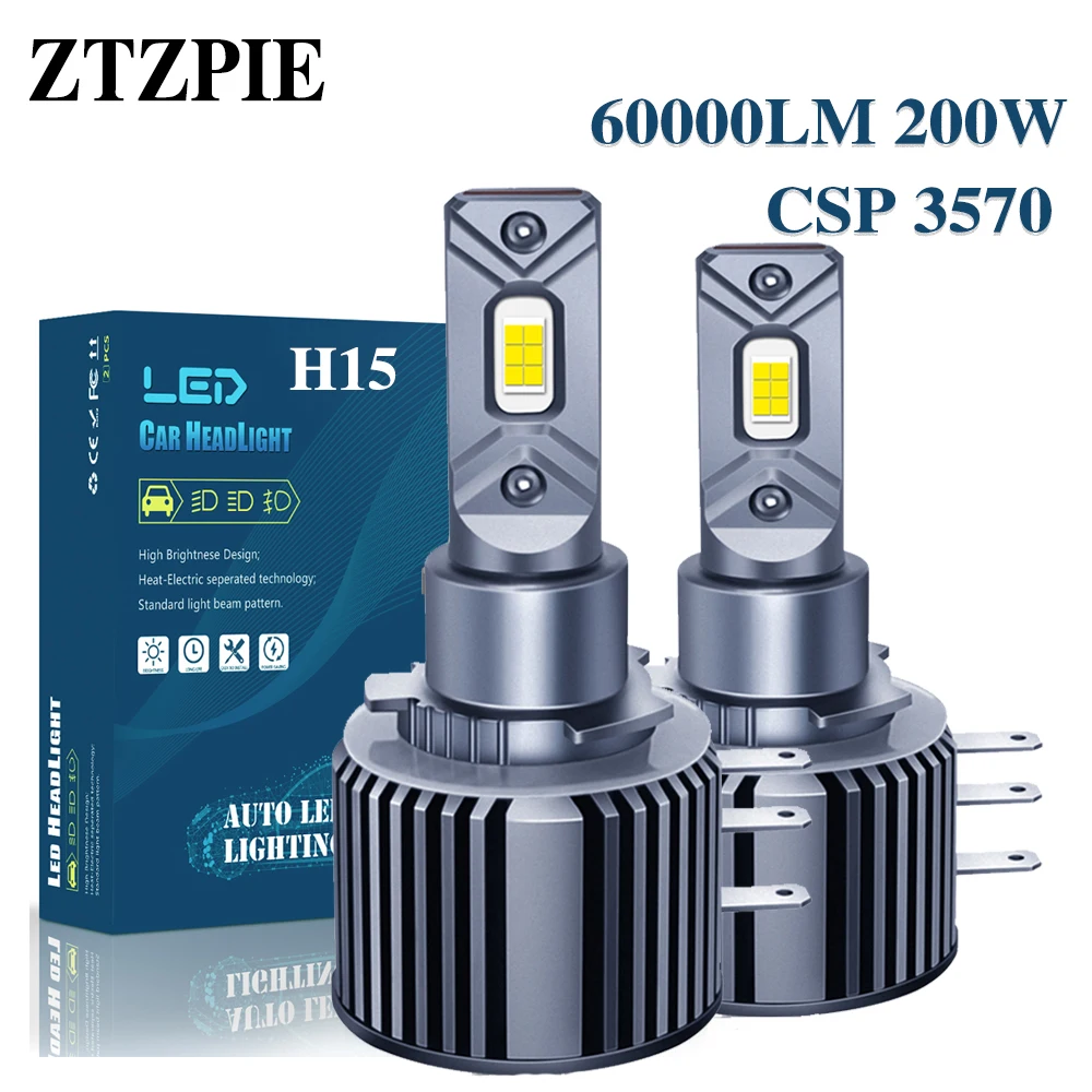 Fule 2pcs H15 LED Headlight Bulb Canbus Error Free High Beam DRL CSP 120W  LD2261 