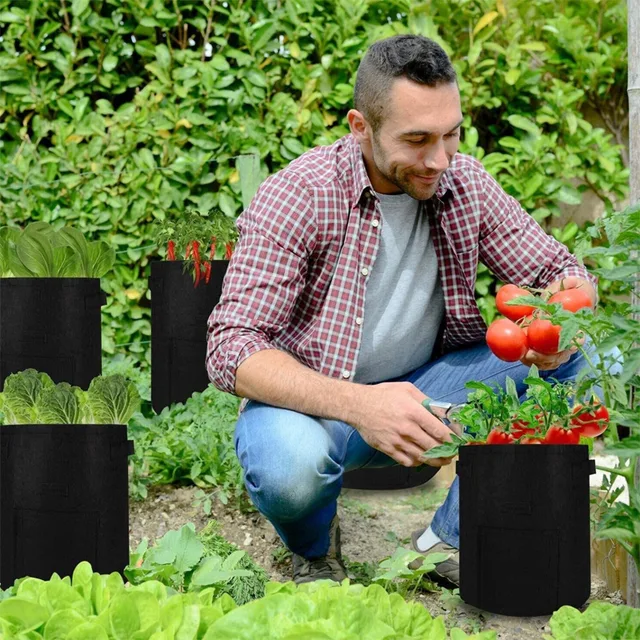 Kerti Burgonya Termesztési Táskák Zöldségültetési Ültetési Táska Diy Szövet Termesztett Edény Kültéri Edények Szerszámok Vegetált Kert - Image 4