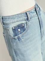 Amii Minimalism 2024 Summer New Casual Basics Denim Jeans Ankle-length Female Cloth Label Decorated Slim Tapered Pants 12442265 - Image 5