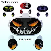 Sticker Vinyl Skin for Meta Quest 3 VR Headset Controller PVC Decals Halloween Pattern Wrap Cover for Oculus Quest 3 Accessories