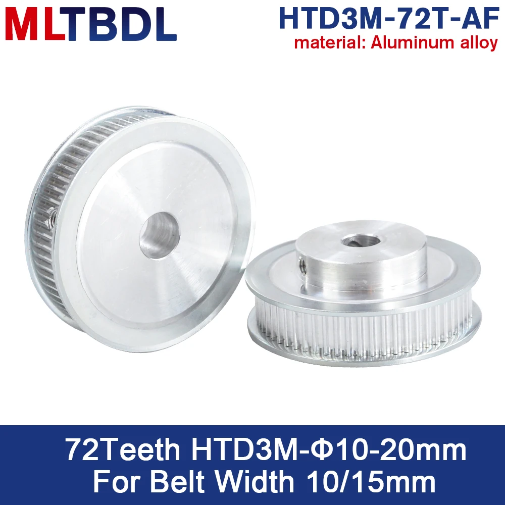 

3M 72T Timing Pulley 6/8/10/12/14/15mm Bore Gear Pulley 3mm Pitch 11mm Belt Width Aluminum Alloy Synchronous Timing Belt Pulleys