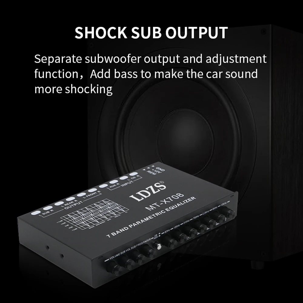 7 Band Car Equalizer Multifunctional Car Audio EQ Tuning Crossover Amplifier Parametric Equalizer Audio audio equalizer