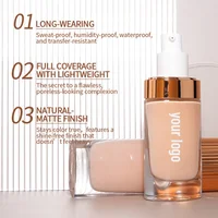 Private Label Full Coverage Matte Non-drying Concealer Long-lasting Liquid Foundation Custom Bulk Makeup Gold Stripe Cover 1