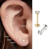 2/8PCS Stainless Steel Eearring Nose Stud Cartilage Piercing Jewelry Helix Tragus Lip Gold Color Tiny Earrings for Women 18G 1